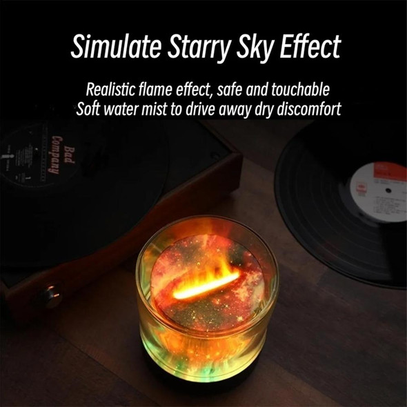 Colorful Light Flame Aromatherapy Humidifier Home Ambient Light Desktop Fragrance Diffuser(Gray)