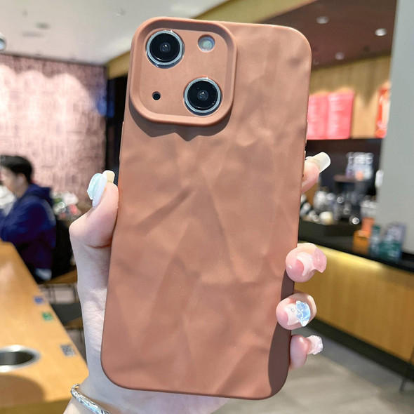 For iPhone 15 Plus Frosted Wrinkles Texture TPU Phone Case(Brown)