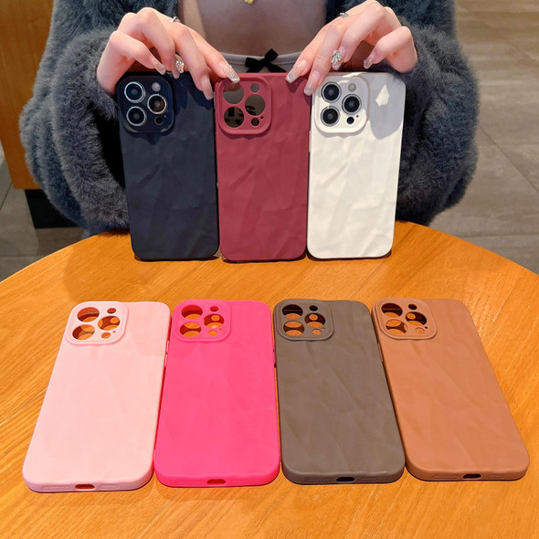 For iPhone 11 Pro Frosted Wrinkles Texture TPU Phone Case(Pink)