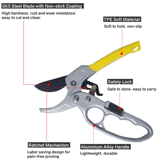 Pruning Shears Clippers for Gardening Tree Plant Floral Trimming