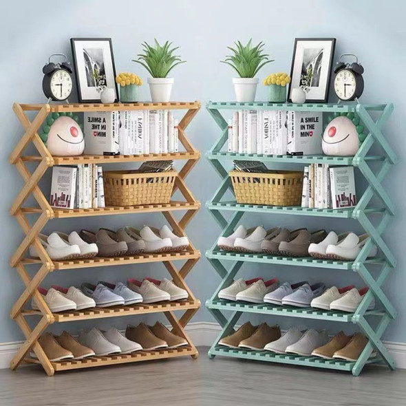 Folding Wooden Shoe Rack- 5 Tier