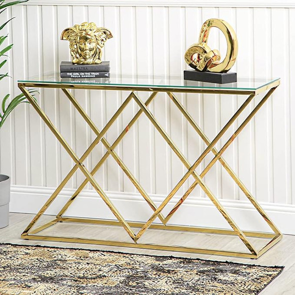 Home Vive - Imperia Stainless Steel Console Table