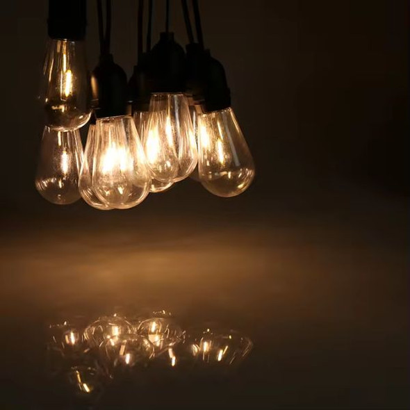 Solar-Powered 10m LED Bulb String Lights - Warm White, 10 Piece