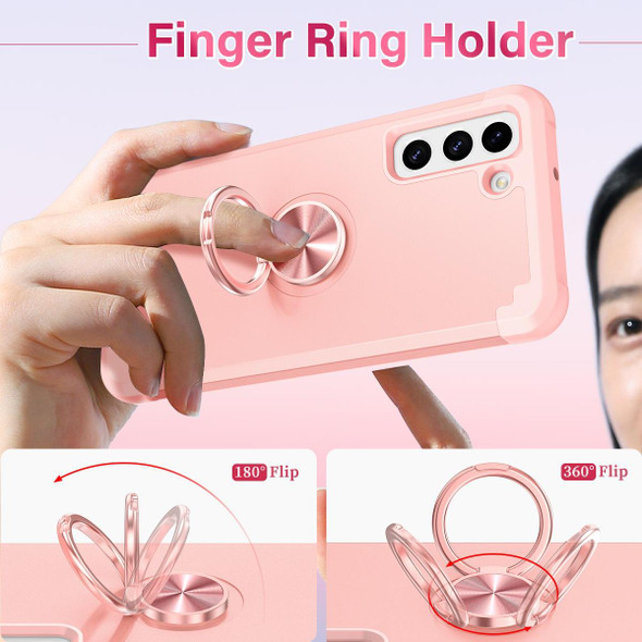 For Samsung Galaxy S22+ 5G L2 Rotating Ring Holder Magnetic Phone Case(Rose Gold)