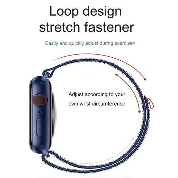 For Apple Watch SE 2023 44mm Loop Nylon Watch Band(Midnight)