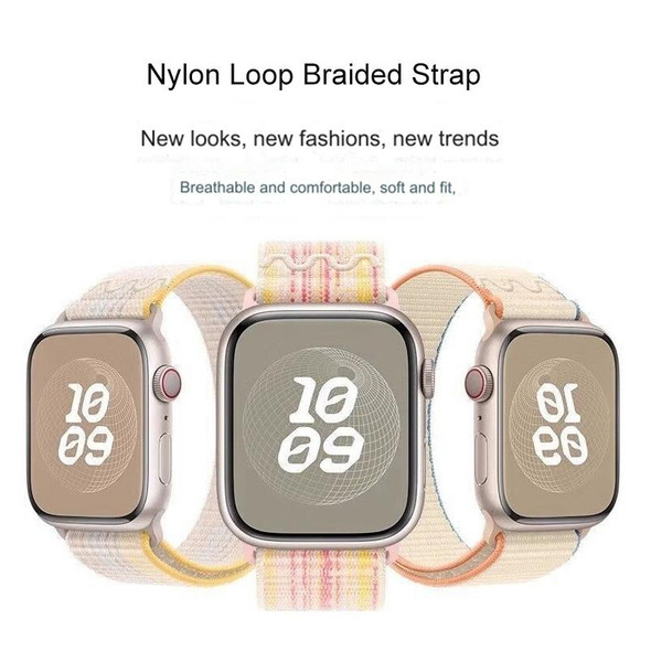 For Apple Watch SE 40mm Loop Nylon Watch Band(Starlight)