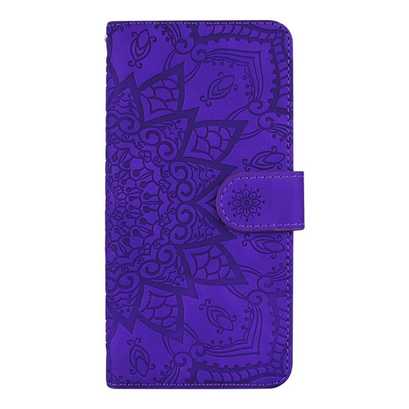 Calf Pattern Double Folding Design Embossed Leatherette Case with Wallet & Holder & Card Slots for iPhone 11 (6.1 inch)(Purple)