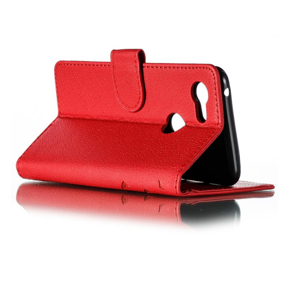 Feather Pattern Litchi Texture Horizontal Flip Leatherette Case with Wallet & Holder & Card Slots - Google Pixel 3(Red)