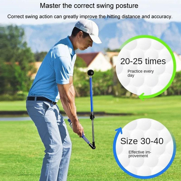 PGM HGB023 Foldable Golf Swing Trainer Correction Practitioner Adjustable Length Angle Trainer For Beginner(Blue)