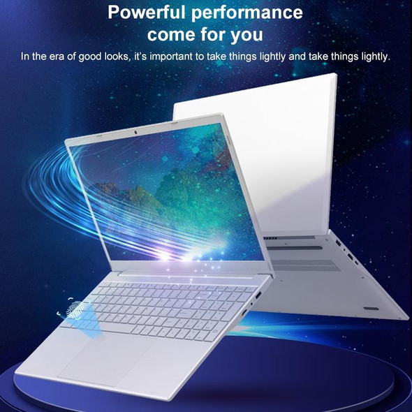 V8 15.6 inch Ultrathin Laptop, 16GB+512GB, Windows 10 Intel Jasper Lake N5095 Quad Core(Silver)