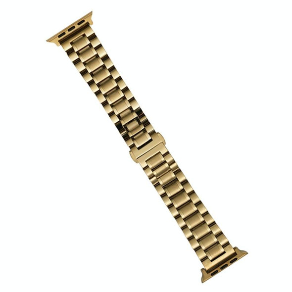 For Apple Watch 38mm Five-Beads Stainless Steel Watch Band(Gold)