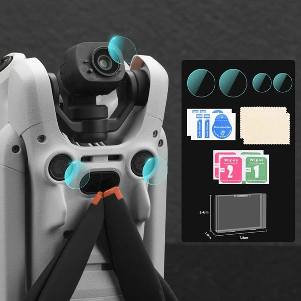 For DJI Mini 4 Pro Sensor / Lens Tempered Film Anti-scratch Protector, Spec: 1 Set