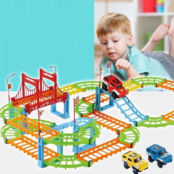 Rail Car Toy Set Assembled Electric Rail Toys With a Fire Truck)