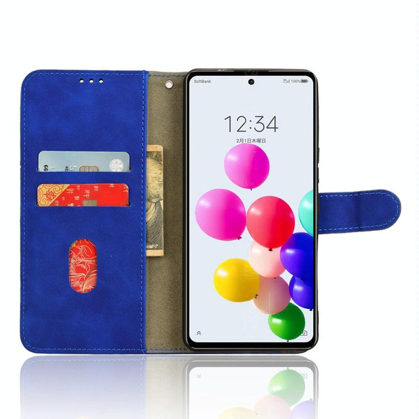 For ZTE Anshin Family Skin Feel Magnetic Flip Leather Phone Case(Blue)