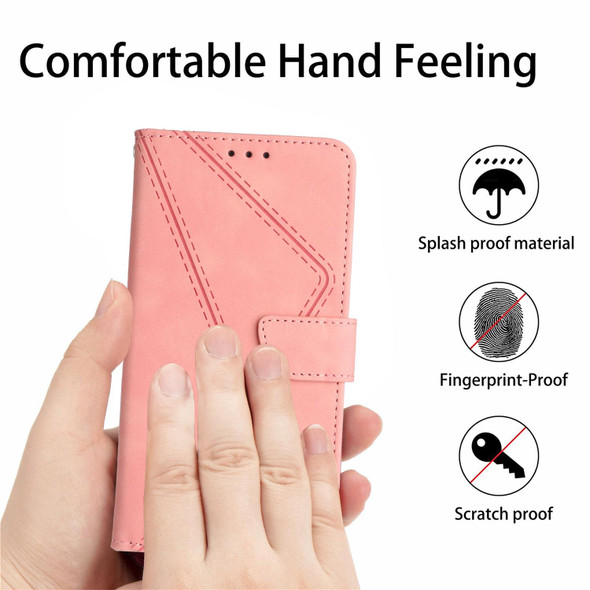 For ZTE Anshin Family A303ZT Stitching Embossed Leather Phone Case(Pink)