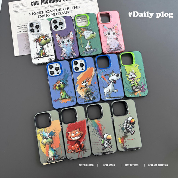 For iPhone SE 2022 / 2020 / 8 / 7 Dual-sided IMD Animal Graffiti TPU + PC Phone Case(Elegant Cat)