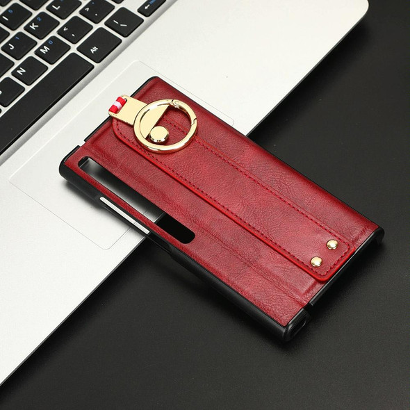 For Huawei Mate X / XS Wristband Leather Back Phone Case(Red)
