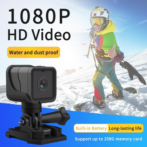 Z03 Mini DV 1080P Waterproof Action Camera with Ring Bracket Supports Infrared Night Vision(Black)