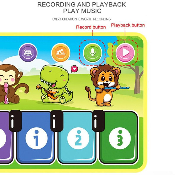 110x36cm Children Piano Mat Footsteps Music Dancing Blanket Parent-Child Multifunctional Game Blanket