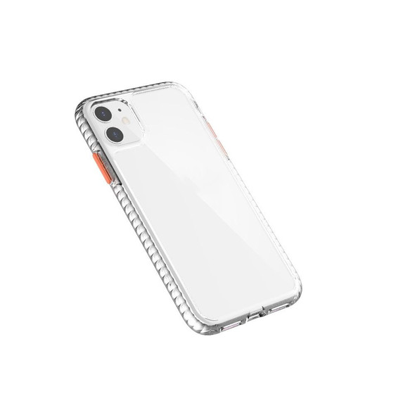 2 in 1 Ultra Clear Shockproof PC+ TPU Case with Removable Color Button - iPhone 11(Orange)