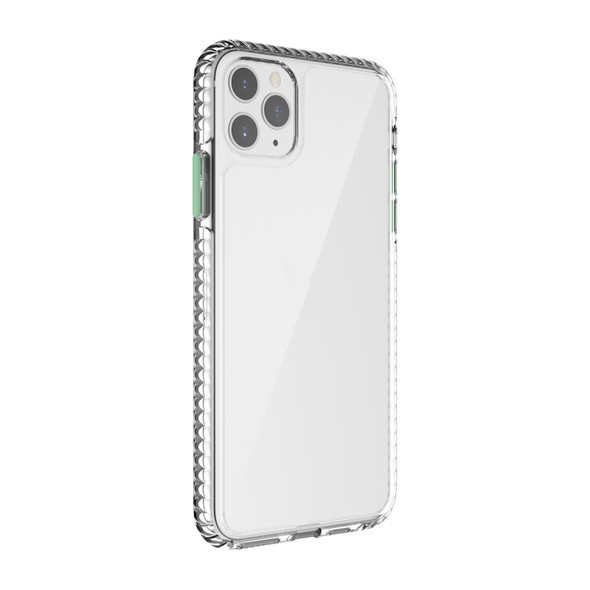 2 in 1 Ultra Clear Shockproof PC+ TPU Case with Removable Color Button - iPhone 11 Pro Max(Green)