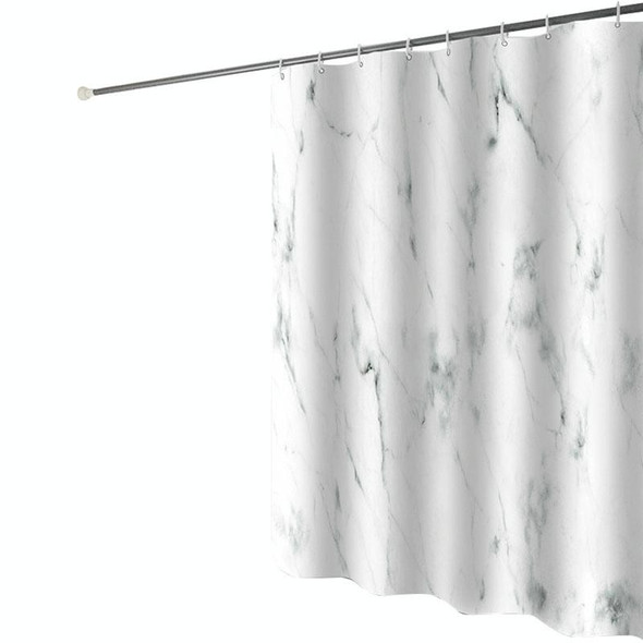 120x180cm Thickened Waterproof Moldproof Shower Curtain Simple Bathroom Hotel Curtain With Hooks(Marble)
