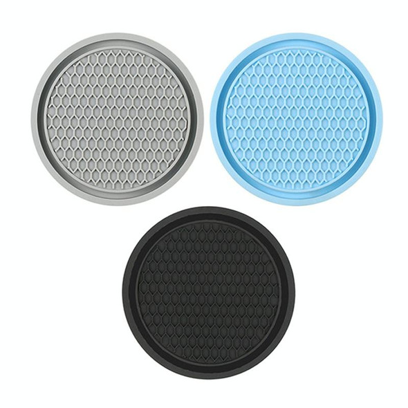 3pcs 7cm Car Diamond-free Water Coaster Interior Anti-slip Mat(Black)