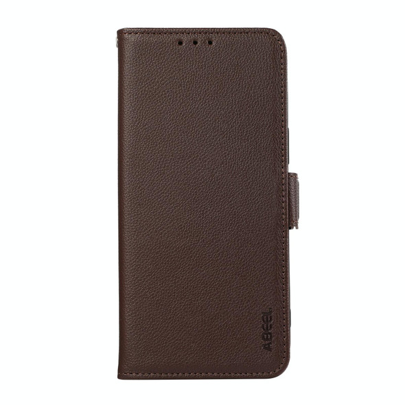For Samsung Galaxy A33 5G ABEEL Side-Magnetic Litchi Pattern Leather RFID Phone Case(Brown)