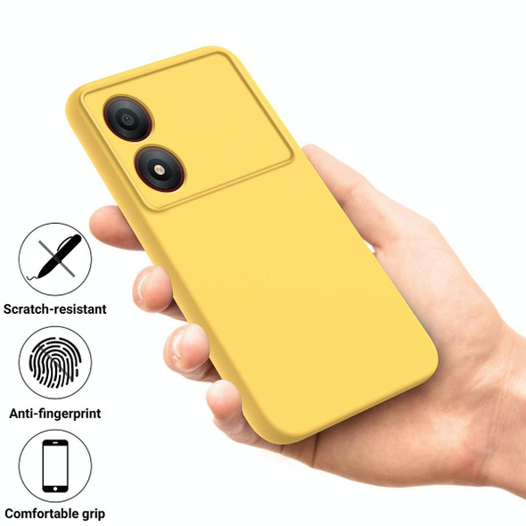 For ZTE Blade A34 Pure Color Liquid Silicone Shockproof Phone Case(Yellow)