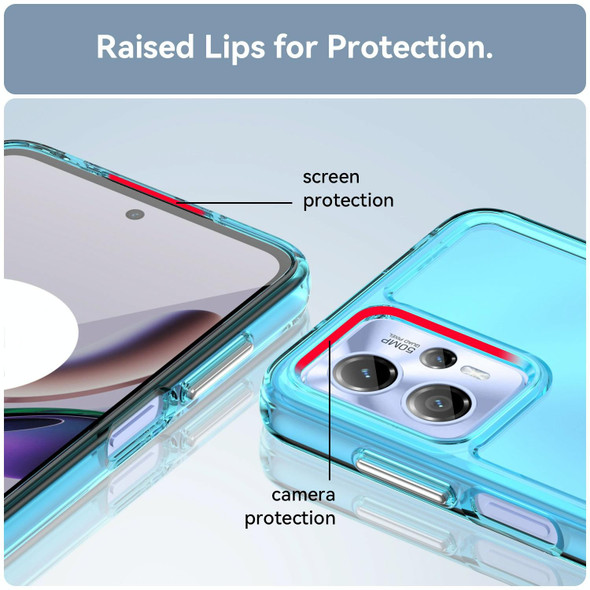 For Motorola Moto G13 Candy Series TPU Phone Case(Transparent Blue)