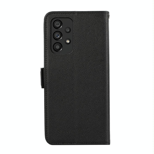 For Samsung Galaxy A53 5G ABEEL Side-Magnetic Litchi Pattern Leather RFID Phone Case(Black)