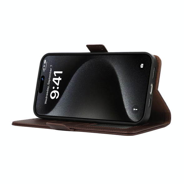 For Samsung Galaxy S21 FE 5G ABEEL Side-Magnetic Litchi Pattern Leather RFID Phone Case(Brown)