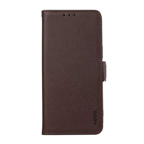 For Samsung Galaxy A05 ABEEL Side-Magnetic Litchi Pattern Leather RFID Phone Case(Brown)