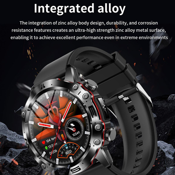 ET482 1.43 inch AMOLED Screen Sports Smart Watch Support Bluethooth Call /  ECG Function(Black Silicone Band)