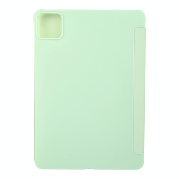 For Xiaomi Pad 6S Pro 12.4 Tri-fold Silicone Leather Tablet Case(Green)