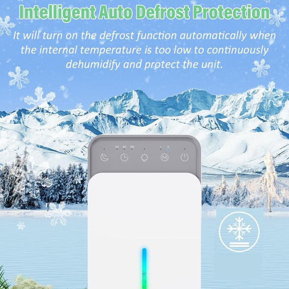 1500ml Semiconductor Dehumidifier with Automatic Defrost Function, Timer, Sleep Mode EU Plug