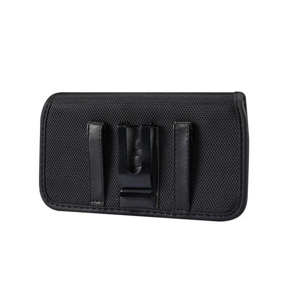 Durable Oxford Cloth Horizontal Plate Hanging Waist Phone Waist Pack Leatherette Case with Card Slot, Suitable for 5.4 inch Smartphones(Black)