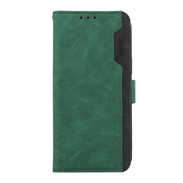 For Samsung Galaxy A05 4G ABEEL Color Block Magnetic RFID Leather Phone Case(Green-Black)