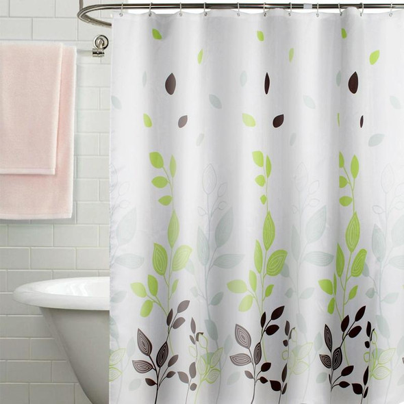 120x180cm Leaf Printed Waterproof Shower Curtain Thickened Polyester Bathroom Curtain Cloth