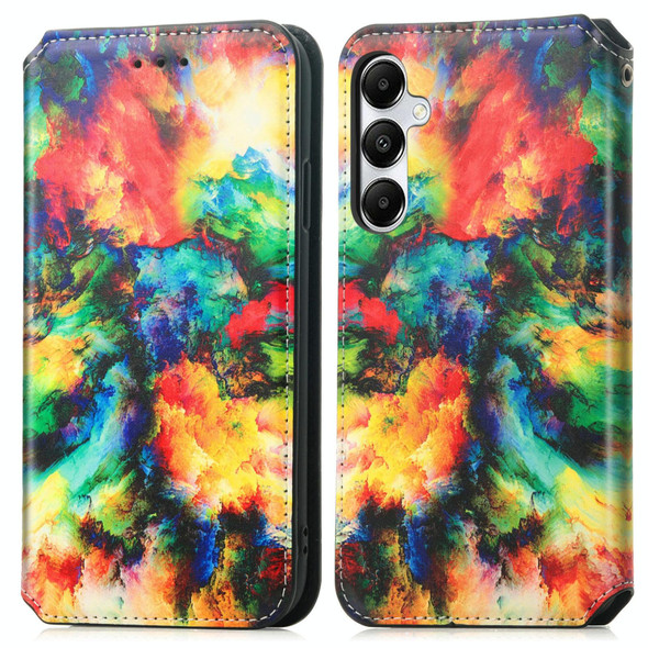 For Samsung Galaxy A55 5G CaseNeo Colorful Magnetic Leather Phone Case(Colorful Cloud)