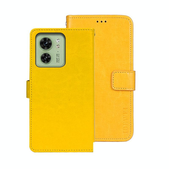 For Motorola Edge 40 5G idewei Crazy Horse Texture Leather Phone Case(Yellow)