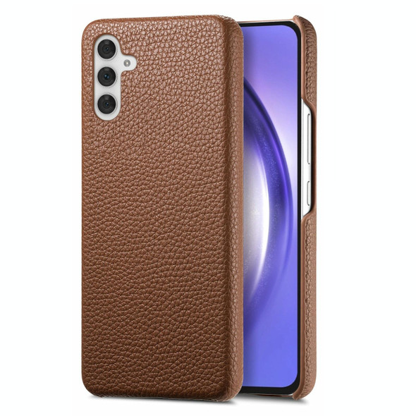 For Samsung Galaxy A54 5G Litchi Oil Edge Leather Back Phone Case(Brown)