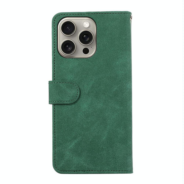 For iPhone 12 / 12 Pro ABEEL Color Block Magnetic RFID Leather Phone Case(Green-Black)