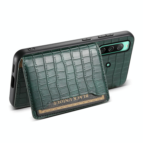 For Sony Xperia 10 IV Crocodile Texture Card Bag Design Full Coverage Phone Case(Green)