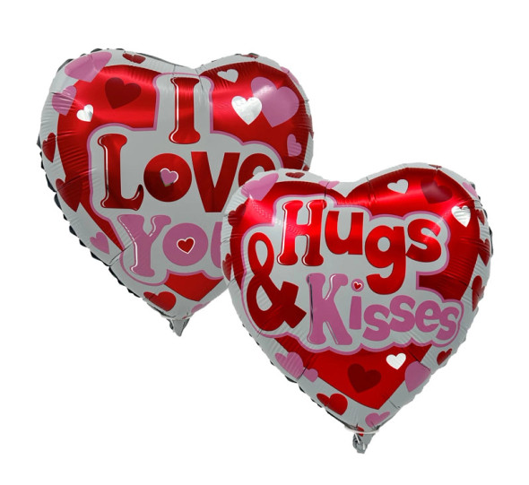 Air Filled Balloon Hugs & Kisses Valentine