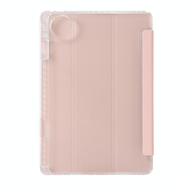 For Huawei MatePad Pro 13.2 2023 Clear Acrylic 3-Fold Leather Tablet Case(Pink)