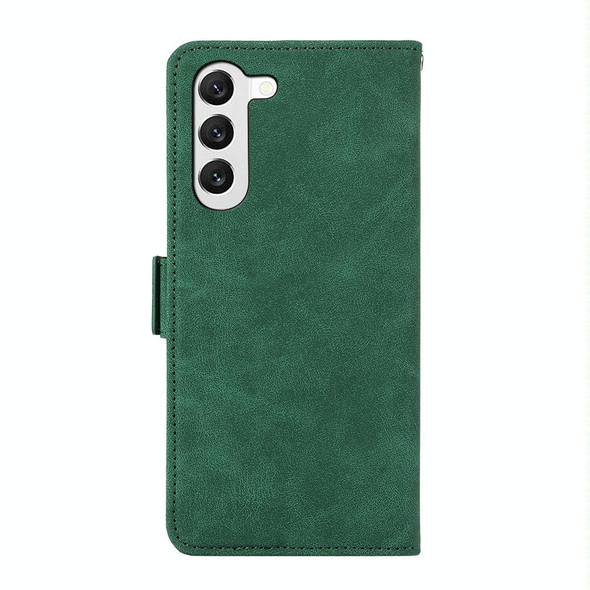 For Samsung Galaxy S22 5G ABEEL Frosted Magnetic RFID Leather Phone Case(Green)