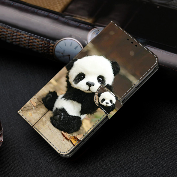 For Samsung Galaxy A34 5G Crystal Painted Leather Phone case(Panda)