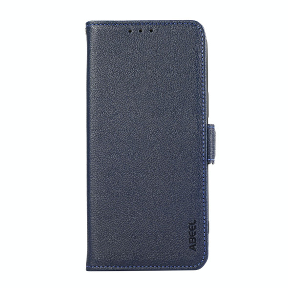 For Samsung Galaxy S21 FE 5G ABEEL Side-Magnetic Litchi Pattern Leather RFID Phone Case(Blue)