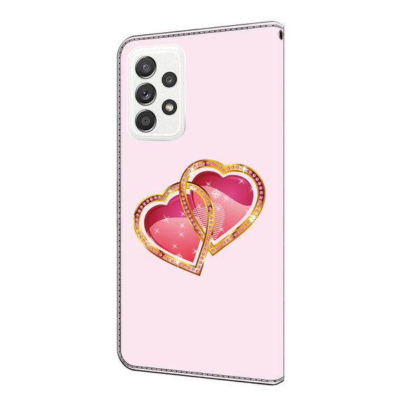 For Samsung Galaxy Note20 Crystal Painted Leather Phone case(Love Peach)